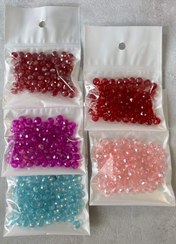 تصویر مهره کریستالی اکسسوری بافتمو - قرمز 