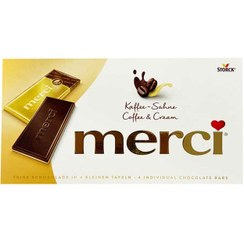 تصویر تابلت شکلات طعم قهوه و خامه 100 گرم مرسی 