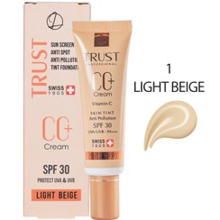 تصویر سی سی کرم پلاس تراست شماره 1 (بژ روشن) TRUST CC Cream Plus No. 1 (Light Beige) TRUST