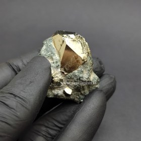 تصویر راف سنگ پیریت طلایی آینه ای (کدA132) 