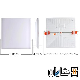 تصویر پنل مربع توکار 48 وات فنر متغیر تمام نور پرشین لایت مدل آرتا Persian Light 48W Built-in square Panel Full Light