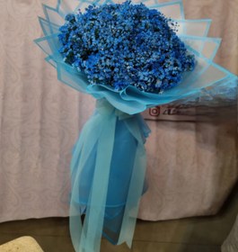 تصویر دسته گل ژیپسوفیلیا آبی بزرگ 