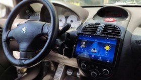 تصویر مانیتور اندروید فابریک پژو 206 برند مدیا پلاس (ساخت کره) Peugeot 206 fabric android monitor with top frame