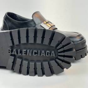 تصویر کفش بالنسیاگا BALENCIAGA مدل دار چرم مشکی 