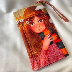 تصویر کیف پول پالتویی دکمه مگنتی و بند مچی 