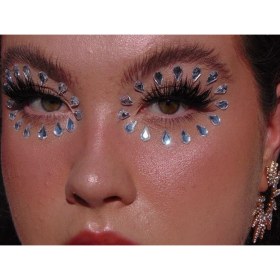 تصویر نگین ورقه ای اشکی نقره ای ۵۳ عددی کد J121 