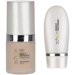 تصویر کرم پودر شون سری Daily Defence شماره D01 حجم 30 میلی لیتر به همراه پرایمر صورت شون سری Perfect حجم 30 میلی لیتر 