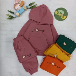 تصویر ست پوشاک دخترانه هودی شلوار خرگوش سایز ۲ تا ۳ سال 