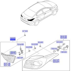 تصویر چراغ خطر عقب صندوق راست النترا اصلی هیوندای 924043X220 