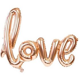 تصویر بادکنک فویلی لاو رزگلد 