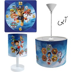 تصویر لوستر و آباژور کودک طرح سگ های نگهبان مدل LBR-SET-019 به همراه ساعت 