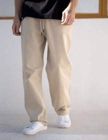 تصویر شلوار اسلش لینن مردانه رنگ کرم Men's Linen Slush Pants Cream Color