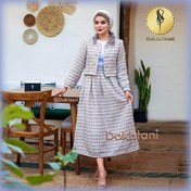 تصویر آموزش رسم الگو کت با دامن پیلی دار 