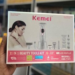 تصویر ماشین اصلاح چند کاره بانوان برند کیمی مدل KM-7101 Kimi brand women's multi-function shaving machine, model KM-7101