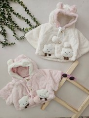 تصویر شنل دخترانه طرح ابر صورتی 