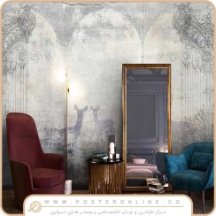 تصویر کاغذ دیواری پتینه لاکچری طرح دیوار M-99025 