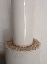 تصویر گلدان سرامیکی سفید استوانه ای 