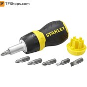 تصویر ابزار نگهدارنده سرپیچگوشتی مشتی استنلی مدل 0-66-358 Ratcheting Multi-Bit Stubby Screwdriver