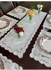 تصویر رانر و زیر بشقابی مجموعه ارائه مدل 5 قطعه پروانه 4 سرویس آمریکایی + 1 دونده 36 3 116 سانتی متر برای نفر QBR Home 