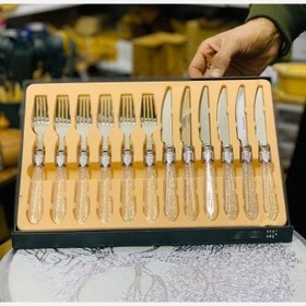 تصویر کارد و چنگال دسته اکرولیک وارداتی 