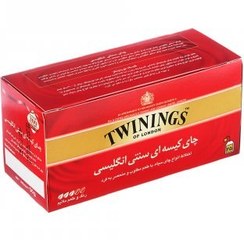 تصویر چای سیاه کیسه‌ای سنتی انگلیسی تویینینگز بسته 25 عددی - 24 عدد (قیمت هر عدد 59,000 ت) 
