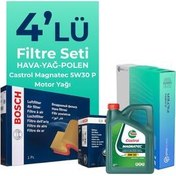 تصویر ست فیلتر خودرو مجموعه تعمیر و نگهداری دیزلی BOSCH FIAT DOBLO 1.5 با روغن موتور کاسترول 2023 2025 4 عدد Otto Filter 