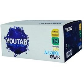 تصویر پد الکلی یوتاب حاوی الکل 70 درصد بسته 100 عددی Youtab 70% Alcohol Swab 100 PCS