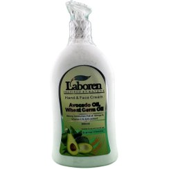 تصویر کرم مرطوب کننده دست و صورت پمپی حاوی روغن آووکادو 500میل لابورن Laboren Hand And Face Cream Avocado And Wheat Germ 500ml