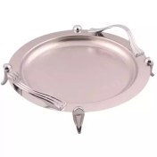 تصویر سینی دایره دسته نقره ای Wave ساده پایه دار ریور کد B1437 