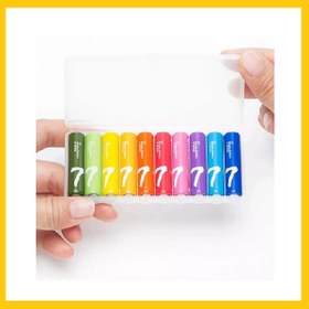 تصویر باتری نیم قلمی رنگین کمانی شیائومی Xiaomi Rainbow AAA Battery Pack Of 10 