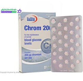 تصویر قرص کروم 200 میکروگرمی یورو ویتال بسته 60 عددی Eurho Vital Chrom 200 µg 60 Tabs