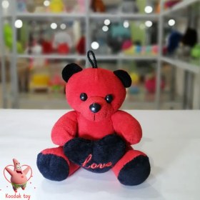 تصویر عروسک خرس قرمز ولنتاین سایز ۱۳ سانتی 
