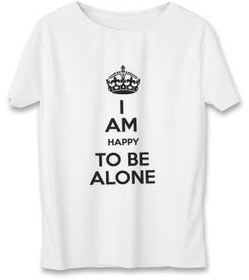 تصویر تی شرت زنانه به رسم طرح تنهای شاد کد 589 