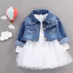 تصویر ست دو تکه ی پیراهن و کت جین 