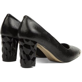 تصویر کفش پاشنه دار زنانه برند pierre cardin PC-51752 ا Siyah Desen Kadın Topuklu Ayakkabı Siyah Desen Kadın Topuklu Ayakkabı