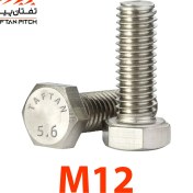 تصویر پیچ شش گوش آهنی سفید M12×120 