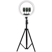 تصویر رینگ لایت 18 اینچ RGB LED MJ18 - همراه سه پایه RGB LED MJ18 18 Inch LED Ring Light