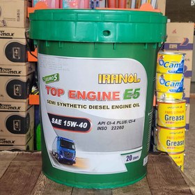 تصویر ایرانول TOP Engine E5 (تاپ انجین) گرید 15W-40 سطل 20 لیتر 