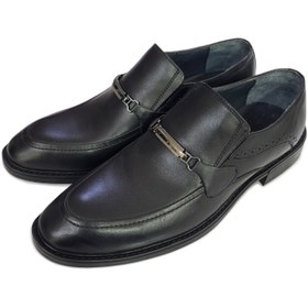 تصویر کفش چرم مجلسی مشکی مدل پاکرال - 4 Formal leather shoes