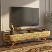 تصویر میز تلویزیون نقش آکام چوب طرح هنگام سایز 160 