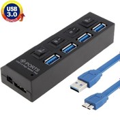 تصویر هاب 4 پورت USB 3.0 پشتیبانی 1 ترابایت 