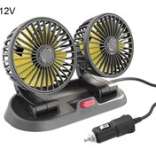 تصویر پنکه دوقلو فندکی خودرو مدل OSCILLATING DOUBLE-HEADED VEHICLE FAN Mars X-666 