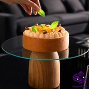 تصویر سینی سرو شیشه ای پایه چوبی پانیا 28 رایکا 