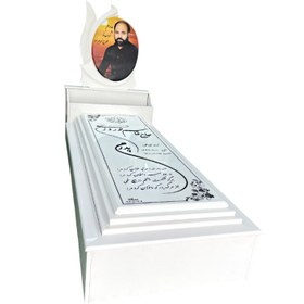 تصویر سنگ قبر سفید نانو طرح زمرد کد 178 