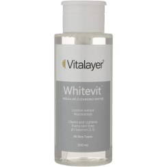 تصویر میسلار واتر پاک کننده آرایش مناسب پوست کدر و مستعد لک ویتالیر 