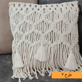 تصویر کوسن مکرومه دست‌باف کوسن مکرومه