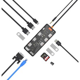 تصویر هاب تایپ سی 12 پورت ویوو WiWU New Cyber 12-in-1 Type C Hub Docking Stattion CB012 