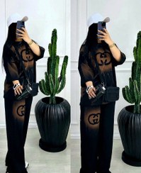 تصویر ست تیشرت شلورر اسپان ضخیم مناسب فصل تیماسا - نسکافه ای 