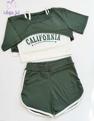 تصویر ست سه تیکه تاپ شلوارک فانریپ 