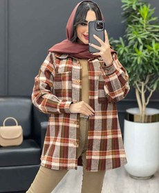 تصویر شکت دو جیب دکمه چوبی کد 4023 